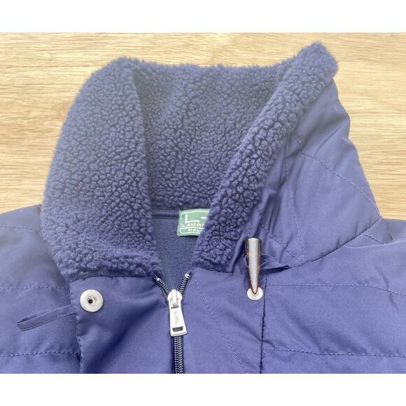 LAUREN RALPH LAUREN Bubble Fleece Winter Zip‎ Up Jacket Wome's Blue XL VIETNAM - Picture 6 of 6
